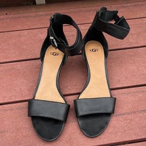 Black UGG sandals with ankle straps size 11 women.